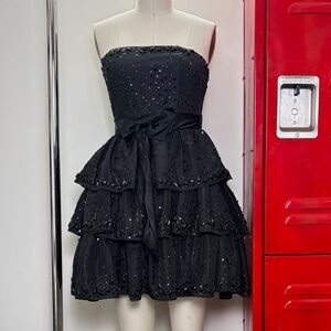 Betsey Johnson Black Mini Evening Dress